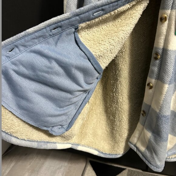 ⭐️NWT⭐️ Sage Collective Fleece Plaid Sherpa-Lined Shacket Women's Size XL - Picture 5 of 9